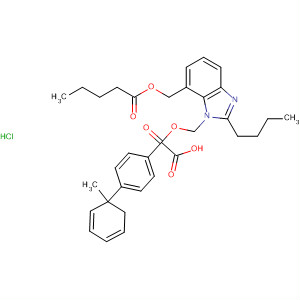 139742-87-3  [1,1'-Biphenyl]-2-carboxylic acid,4'-[[2-butyl-7-[[(1-oxopentyl)oxy]methyl]-1H-benzimidazol-1-yl]methyl]-,methyl ester, monohydrochloride