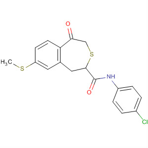 139743-81-0  3-Benzothiepin-2-carboxamide,N-(4-chlorophenyl)-1,2,4,5-tetrahydro-8-(methylthio)-5-oxo-