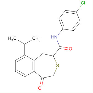 139743-94-5  3-Benzothiepin-2-carboxamide,N-(4-chlorophenyl)-1,2,4,5-tetrahydro-9-(1-methylethyl)-5-oxo-
