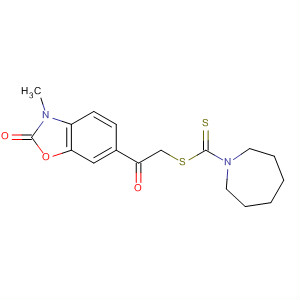 139749-11-4  1H-Azepine-1-carbodithioic acid, hexahydro-,2-(2,3-dihydro-3-methyl-2-oxo-6-benzoxazolyl)-2-oxoethyl ester