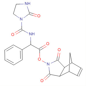 139754-30-6  1-Imidazolidinecarboxamide,N-[2-[(1,3,3a,4,7,7a-hexahydro-1,3-dioxo-4,7-methano-2H-isoindol-2-yl)oxy]-2-oxo-1-phenylethyl]-2-oxo-, (R)-