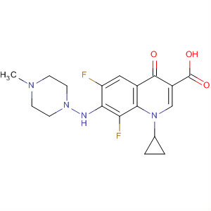139146-57-9  3-Quinolinecarboxylic acid,1-cyclopropyl-6,8-difluoro-1,4-dihydro-7-[(4-methyl-1-piperazinyl)amino]-4-oxo-