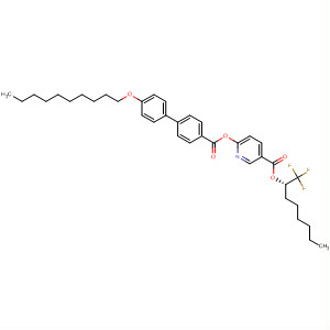 139151-58-9  3-Pyridinecarboxylic acid,6-[[[4'-(decyloxy)[1,1'-biphenyl]-4-yl]carbonyl]oxy]-,1-(trifluoromethyl)heptyl ester, (S)-