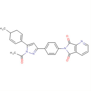 139157-12-3  1H-Pyrazole,1-acetyl-3-[4-(5,7-dihydro-5,7-dioxo-6H-pyrrolo[3,4-b]pyridin-6-yl)phenyl]-4,5-dihydro-5-(4-methylphenyl)-