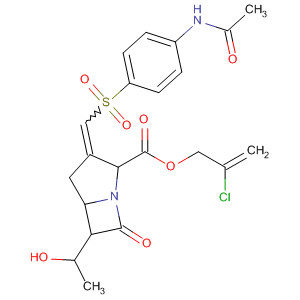 139179-29-6  1-Azabicyclo[3.2.0]heptane-2-carboxylic acid,3-[[[4-(acetylamino)phenyl]sulfonyl]methylene]-6-(1-hydroxyethyl)-7-oxo-,2-chloro-2-propenyl ester