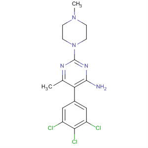 139256-13-6  4-Pyrimidinamine,6-methyl-2-(4-methyl-1-piperazinyl)-5-(3,4,5-trichlorophenyl)-