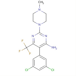 139256-23-8  4-Pyrimidinamine,5-(3,5-dichlorophenyl)-2-(4-methyl-1-piperazinyl)-6-(trifluoromethyl)-