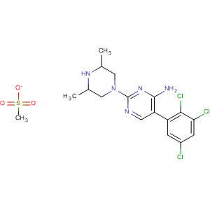 139256-54-5  4-Pyrimidinamine,2-(3,5-dimethyl-1-piperazinyl)-5-(2,3,5-trichlorophenyl)-, cis-,monomethanesulfonate