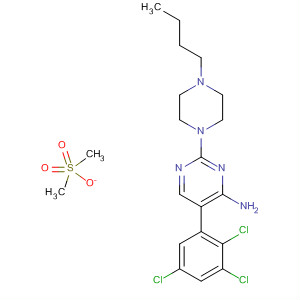 139256-69-2  4-Pyrimidinamine, 2-(4-butyl-1-piperazinyl)-5-(2,3,5-trichlorophenyl)-,dimethanesulfonate