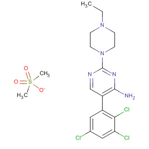 139256-75-0  4-Pyrimidinamine, 2-(4-ethyl-1-piperazinyl)-5-(2,3,5-trichlorophenyl)-,dimethanesulfonate