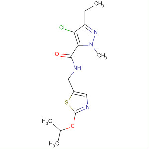 139291-04-6  1H-Pyrazole-5-carboxamide,4-chloro-3-ethyl-1-methyl-N-[[2-(1-methylethoxy)-5-thiazolyl]methyl]-