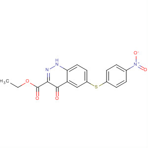 139334-97-7  3-Cinnolinecarboxylic acid, 1,4-dihydro-6-[(4-nitrophenyl)thio]-4-oxo-,ethyl ester