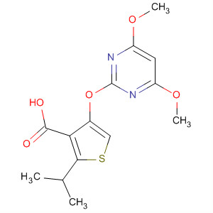 139414-03-2  3-Thiophenecarboxylic acid,4-[(4,6-dimethoxy-2-pyrimidinyl)oxy]-2-(1-methylethyl)-