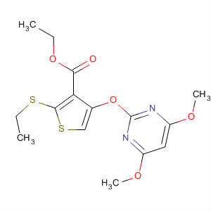 139414-09-8  3-Thiophenecarboxylic acid,4-[(4,6-dimethoxy-2-pyrimidinyl)oxy]-2-(ethylthio)-, ethyl ester