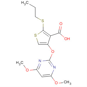 139414-10-1  3-Thiophenecarboxylic acid,4-[(4,6-dimethoxy-2-pyrimidinyl)oxy]-2-(propylthio)-
