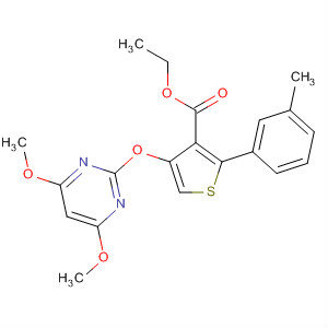 139414-40-7  3-Thiophenecarboxylic acid,4-[(4,6-dimethoxy-2-pyrimidinyl)oxy]-2-(3-methylphenyl)-, ethyl ester