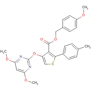 139414-43-0  3-Thiophenecarboxylic acid,4-[(4,6-dimethoxy-2-pyrimidinyl)oxy]-2-(4-methylphenyl)-,(4-methoxyphenyl)methyl ester