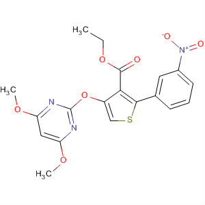 139414-47-4  3-Thiophenecarboxylic acid,4-[(4,6-dimethoxy-2-pyrimidinyl)oxy]-2-(3-nitrophenyl)-, ethyl ester
