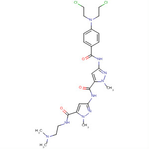 139449-65-3  1H-Pyrazole-5-carboxamide,3-[[4-[bis(2-chloroethyl)amino]benzoyl]amino]-N-[5-[[[2-(dimethylamino)ethyl]amino]carbonyl]-1-methyl-1H-pyrazol-3-yl]-1-methyl-