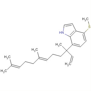 138424-28-9  1H-Indole, 7-(1-ethenyl-1,5,9-trimethyl-4,8-decadienyl)-4-(methylthio)-,(E)-