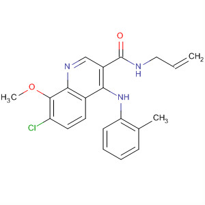 138586-58-0  3-Quinolinecarboxamide,7-chloro-8-methoxy-4-[(2-methylphenyl)amino]-N-2-propenyl-