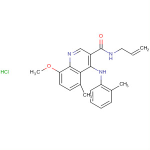 138586-59-1  3-Quinolinecarboxamide,8-methoxy-5-methyl-4-[(2-methylphenyl)amino]-N-2-propenyl-,monohydrochloride