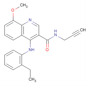 138586-64-8  3-Quinolinecarboxamide,4-[(2-ethylphenyl)amino]-8-methoxy-N-2-propynyl-
