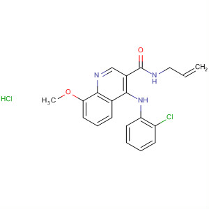 138586-74-0  3-Quinolinecarboxamide,4-[(2-chlorophenyl)amino]-8-methoxy-N-2-propenyl-,monohydrochloride