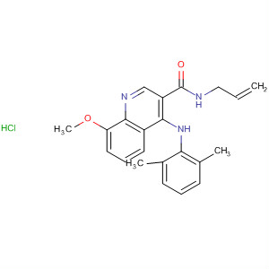 138586-81-9  3-Quinolinecarboxamide,4-[(2,6-dimethylphenyl)amino]-8-methoxy-N-2-propenyl-,monohydrochloride