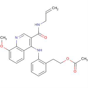 138586-90-0  3-Quinolinecarboxamide,4-[[2-[2-(acetyloxy)ethyl]phenyl]amino]-8-methoxy-N-2-propenyl-