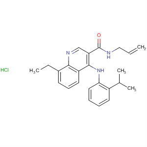 138586-94-4  3-Quinolinecarboxamide,8-ethyl-4-[[2-(1-methylethyl)phenyl]amino]-N-2-propenyl-,monohydrochloride
