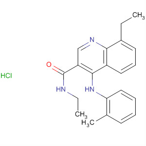 138587-09-4  3-Quinolinecarboxamide, N,8-diethyl-4-[(2-methylphenyl)amino]-,monohydrochloride