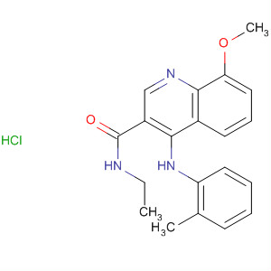 138587-10-7  3-Quinolinecarboxamide,N-ethyl-8-methoxy-4-[(2-methylphenyl)amino]-, monohydrochloride