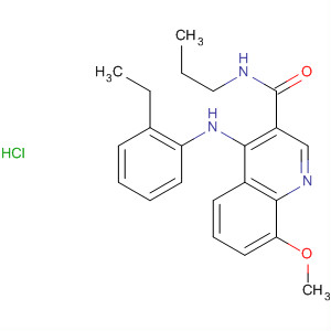 138587-12-9  3-Quinolinecarboxamide,4-[(2-ethylphenyl)amino]-8-methoxy-N-propyl-, monohydrochloride