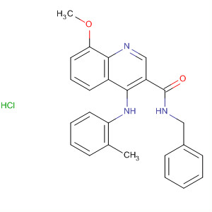 138587-26-5  3-Quinolinecarboxamide,8-methoxy-4-[(2-methylphenyl)amino]-N-(phenylmethyl)-,monohydrochloride