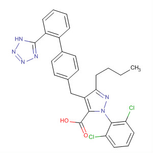 138717-69-8  1H-Pyrazole-5-carboxylic acid,3-butyl-1-(2,6-dichlorophenyl)-4-[[2'-(1H-tetrazol-5-yl)[1,1'-biphenyl]-4-yl]methyl]-