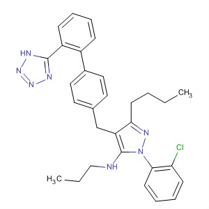 138732-66-8  1H-Pyrazol-5-amine,3-butyl-1-(2-chlorophenyl)-N-propyl-4-[[2'-(1H-tetrazol-5-yl)[1,1'-biphenyl]-4-yl]methyl]-