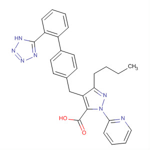 138733-03-6  1H-Pyrazole-5-carboxylic acid,3-butyl-1-(2-pyridinyl)-4-[[2'-(1H-tetrazol-5-yl)[1,1'-biphenyl]-4-yl]methyl]-
