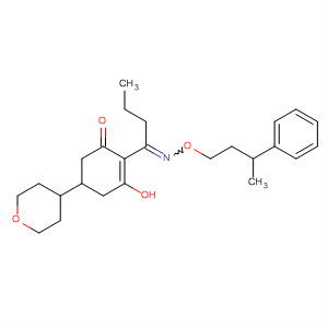138975-16-3  2-Cyclohexen-1-one,3-hydroxy-2-[1-[(3-phenylbutoxy)imino]butyl]-5-(tetrahydro-2H-pyran-4-yl)-