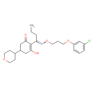 139002-06-5  2-Cyclohexen-1-one,2-[1-[[3-(3-chlorophenoxy)propoxy]imino]butyl]-3-hydroxy-5-(tetrahydro-2H-pyran-4-yl)-