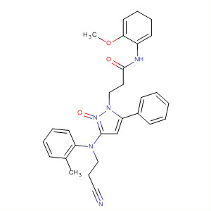 139032-69-2  1H-Pyrazole-1-propanamide,3-[(2-cyanoethyl)(2-methylphenyl)amino]-4,5-dihydro-N-(2-methoxyphenyl)-b-oxo-5-phenyl-