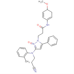 139032-71-6  1H-Pyrazole-1-propanamide,3-[(2-cyanoethyl)(2-methylphenyl)amino]-4,5-dihydro-N-(4-methoxyphenyl)-b-oxo-5-phenyl-