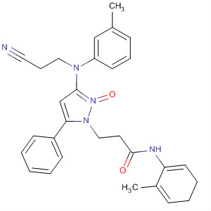 139032-76-1  1H-Pyrazole-1-propanamide,3-[(2-cyanoethyl)(3-methylphenyl)amino]-4,5-dihydro-N-(2-methylphenyl)-b-oxo-5-phenyl-