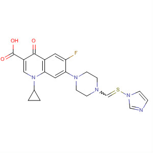 139036-96-7  3-Quinolinecarboxylic acid,1-cyclopropyl-6-fluoro-1,4-dihydro-7-[4-(1H-imidazol-1-ylthioxomethyl)-1-piperazinyl]-4-oxo-