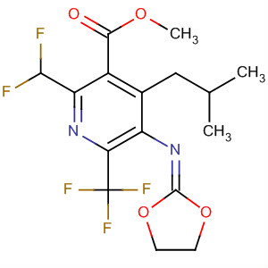 136530-18-2  3-Pyridinecarboxylic acid,2-(difluoromethyl)-5-(1,3-dioxolan-2-ylideneamino)-4-(2-methylpropyl)-6-(trifluoromethyl)-, methyl ester 136530-18-2  3-Pyridinecarboxylic acid,2-(difluoromethyl)-5-(1,3-dioxolan-2-ylideneamino)-4-(2-methylpropyl)-6-(trifluoromethyl)-, methyl ester