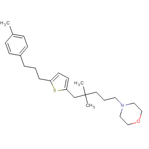 136572-89-9  Morpholine,4-[4,4-dimethyl-5-[5-[3-(4-methylphenyl)propyl]-2-thienyl]pentyl]-