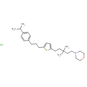136591-49-6  Morpholine,4-[3,3-dimethyl-5-[5-[3-[4-(1-methylethyl)phenyl]propyl]-2-thienyl]pentyl]-,hydrochloride