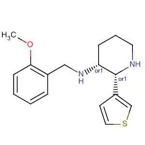 136871-60-8  3-Piperidinamine, N-[(2-methoxyphenyl)methyl]-2-(3-thienyl)-,(2R,3R)-rel-