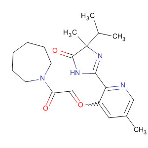 137408-89-0  1H-Azepine,1-[[2-[4,5-dihydro-4-methyl-4-(1-methylethyl)-5-oxo-1H-imidazol-2-yl]-5-methyl-3-pyridinyl]oxoacetyl]hexahydro-