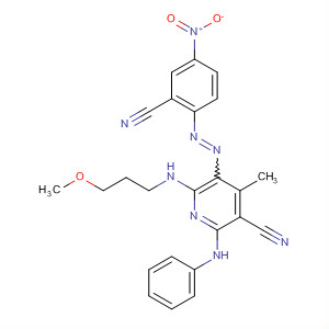 137461-05-3  3-Pyridinecarbonitrile,5-[(2-cyano-4-nitrophenyl)azo]-6-[(3-methoxypropyl)amino]-4-methyl-2-(phenylamino)-